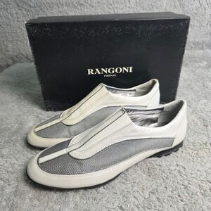 VTG Rangoni Firenze Slip On Loafers Sneakers Shoes Gray Italian Leather 8M NEW‎